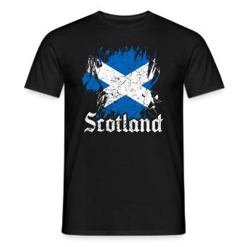 Drapeau écossais cadeau écossais rétro - T-shirt homme - noir - Devant - AI Model Male 178 light (178cm)