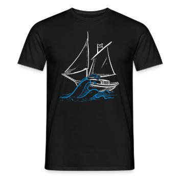 Segelboot Wind Schiff Segler Schifffahrt Geschenk - Männer T-Shirt - Schwarz - Vorne - AI Model Male 178 light (178cm)