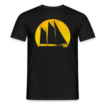 Retro Segelboot Windschiff Segler Schifffahrt - Männer T-Shirt - Schwarz - Vorne - AI Model Male 178 light (178cm)