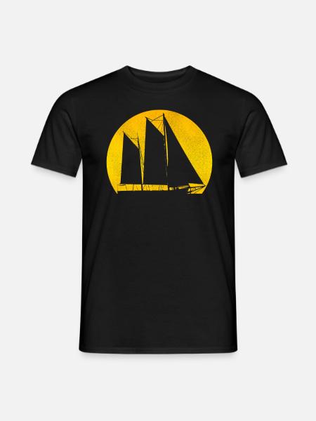 Voilier de navigation rétro - T-shirt homme - noir