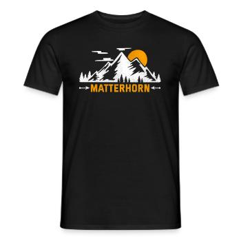 Cervin Zermatt Suisse Montagne touristique - T-shirt homme - noir - Devant - AI Model Male 178 light (178cm)