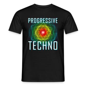 Progressives Techno Club Party Rave Musik - Männer T-Shirt - Schwarz - Vorne - AI Model Male 178 light (178cm)