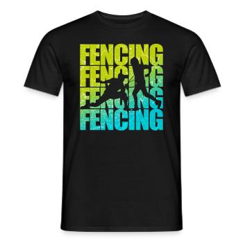 Fechten Degen Fechter Kampfsport - Männer T-Shirt - Schwarz - Vorne - AI Model Male 178 light (178cm)