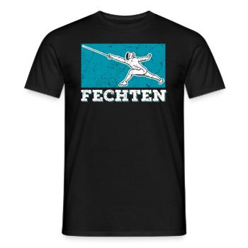 Escrime Degen Escrimeur Arts martiaux - T-shirt homme - noir - Devant - AI Model Male 178 light (178cm)