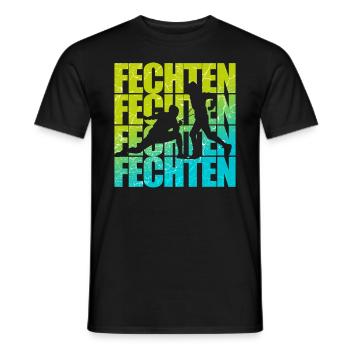Escrime Degen Escrimeur Arts martiaux - T-shirt homme - noir - Devant - AI Model Male 178 light (178cm)