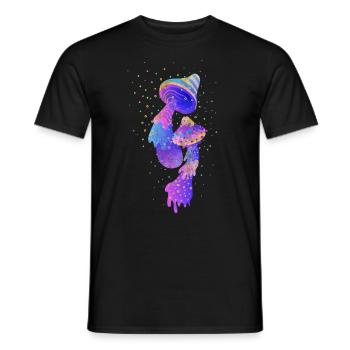 Mushroom Psychodelic Rave Goa Trip - Men's T-Shirt - black - Front - AI Model Male 178 light (178cm)