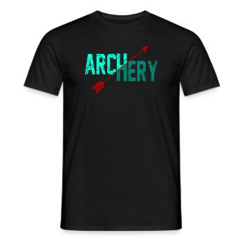 Bow and arrow crossbow archer - Men's T-Shirt - black - Front - AI Model Male 178 light (178cm)