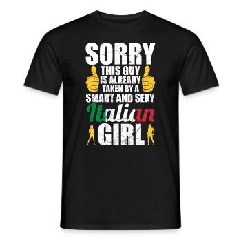 Italie petite amie femme couple italien - T-shirt homme - noir - Devant - AI Model Male 178 light (178cm)