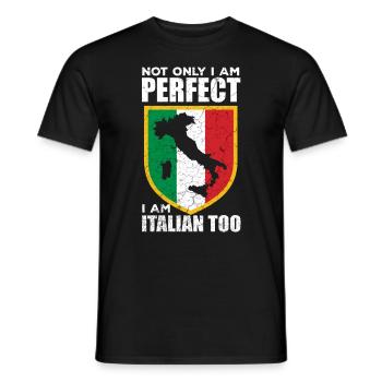 Italie Drôle de dire l'humour italien - T-shirt homme - noir - Devant - AI Model Male 178 light (178cm)