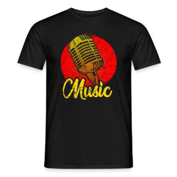 Microphone Singer Singer Musical Singing - Men's T-Shirt - black - Front - AI Model Male 178 light (178cm)