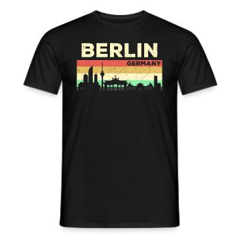 Berlin, capitale de l'horizon, Allemagne - T-shirt homme - noir - Devant - AI Model Male 178 light (178cm)