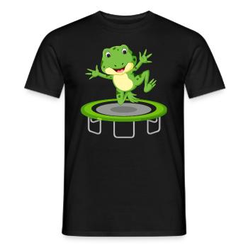 Trampoline Frog Jumping Kids Birthday - Men's T-Shirt - black - Front - AI Model Male 178 light (178cm)