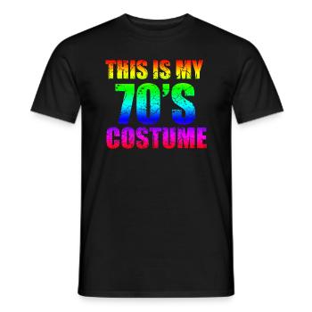 70s 70s 70s Generation Disco Costume - Men's T-Shirt - black - Front - AI Model Male 178 light (178cm)