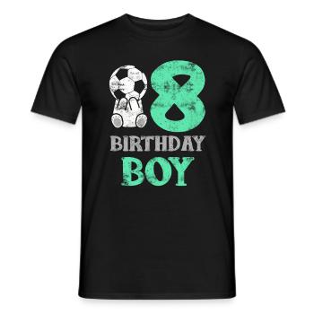 Football fils 8 ans anniversaire 8 cadeau garçon - T-shirt homme - noir - Devant - AI Model Male 178 light (178cm)