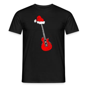 Noël musicien guitare Père Noël - T-shirt homme - noir - Devant - AI Model Male 178 light (178cm)