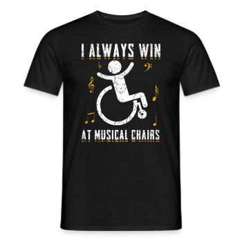 Rollstuhl Humor Behinderung Handicap Geschenk - Männer T-Shirt - Schwarz - Vorne - AI Model Male 178 light (178cm)