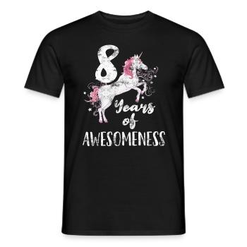 I am 8 years daughter children birthday 8 - Men's T-Shirt - black - Front - AI Model Male 178 light (178cm)