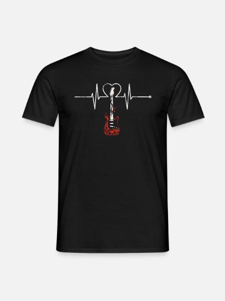 Rock Pulsfrequenz Rock and Roll Musique Guitare - T-shirt homme - noir