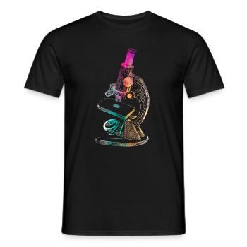 Microscope biologie science médecine recherche - T-shirt homme - noir - Devant - AI Model Male 178 light (178cm)
