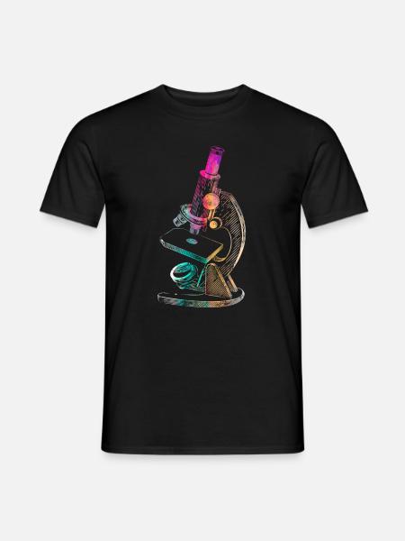 Mikroskop Biologie Wissenschaft Medizin Forschung - Männer T-Shirt - Schwarz