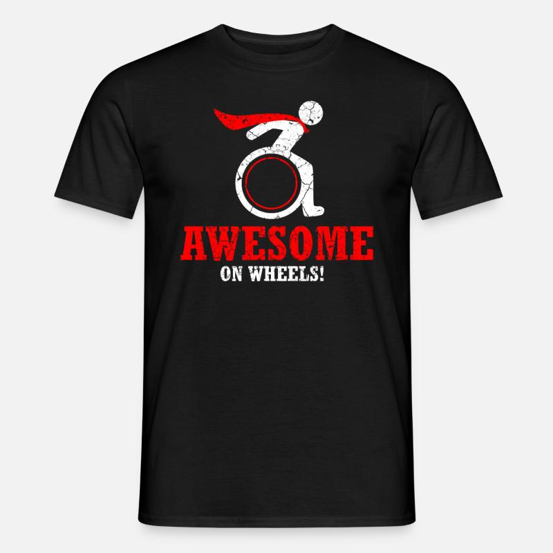 Rollstuhl Rollstuhlfahrer Behinderung Geschenk - Männer T-Shirt - Schwarz