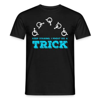 Cadeau pour personnes handicapées en fauteuil roulant - T-shirt homme - noir - Devant - AI Model Male 178 light (178cm)