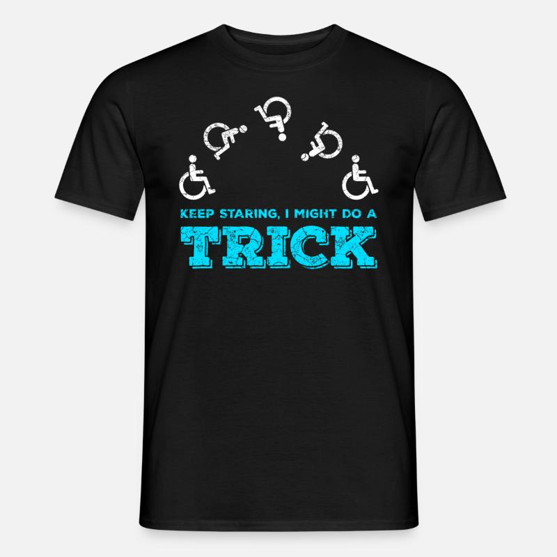 Rollstuhl Rollstuhlfahrer Behinderung Geschenk - Männer T-Shirt - Schwarz