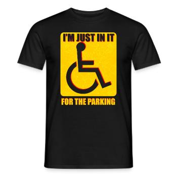 Cadeau pour personnes handicapées en fauteuil roulant - T-shirt homme - noir - Devant - AI Model Male 178 light (178cm)