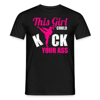 Karaté fille arts martiaux arts martiaux femmes cadeau - T-shirt homme - noir - Devant - AI Model Male 178 light (178cm)