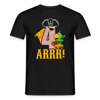 Pirate son birthday 4 years - Men's T-Shirt - black - Front - AI Model Male 178 light (178cm)