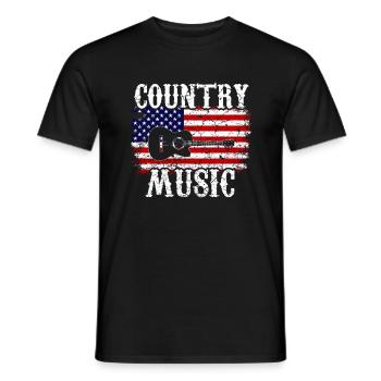 Country music western rodeo usa - Men's T-Shirt - black - Front - AI Model Male 178 light (178cm)