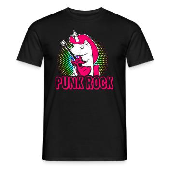 Punk music unicorn girl punk rock anarchy - Men's T-Shirt - black - Front - AI Model Male 178 light (178cm)