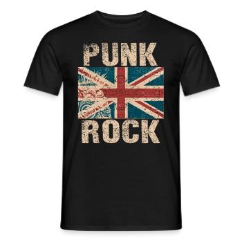 Punk UK music retro punk rock England - Men's T-Shirt - black - Front - AI Model Male 178 light (178cm)
