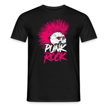 Punk music retro punk rock skull gift - Men's T-Shirt - black - Front - AI Model Male 178 light (178cm)
