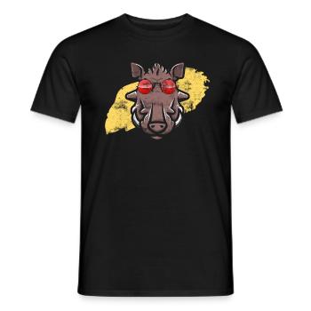 Sanglier chasse forestier trophée chasse sanglier sauvage - T-shirt homme - noir - Devant - AI Model Male 178 light (178cm)