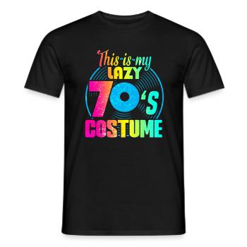 70s 1970s 70s music disco costume - Men's T-Shirt - black - Front - AI Model Male 178 light (178cm)