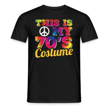 70s 1970s 70 Years Seventies Music Disco Costume - Men's T-Shirt - black - Front - AI Model Male 178 light (178cm)