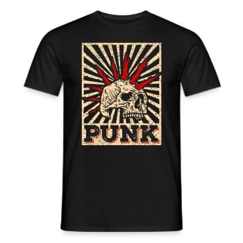 Punk music anarchy punk rock band concert gift - Men's T-Shirt - black - Front - AI Model Male 178 light (178cm)