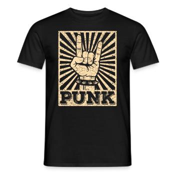 Punk music anarchy punk rock band concert gift - Men's T-Shirt - black - Front - AI Model Male 178 light (178cm)