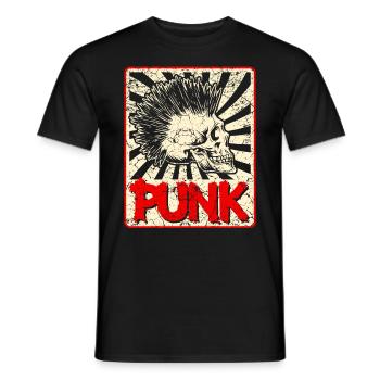 Punk music anarchy punk rock band concert gift - Men's T-Shirt - black - Front - AI Model Male 178 light (178cm)