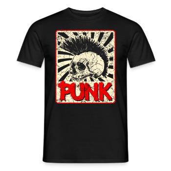 Punk music anarchy punk rock band concert gift - Men's T-Shirt - black - Front - AI Model Male 178 light (178cm)