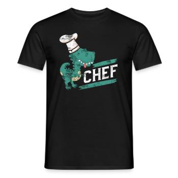 Dino chef cuisine cuisine cadeau - T-shirt homme - noir - Devant - AI Model Male 178 light (178cm)