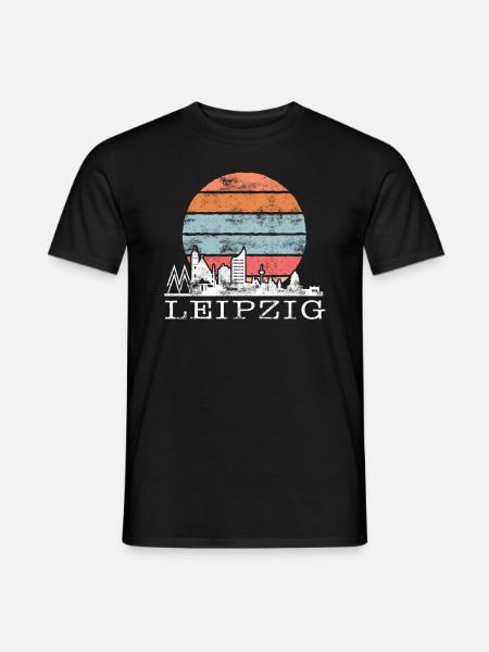 Mein Leipzig Skyline Deutschland Heimat Stadt - Männer T-Shirt - Schwarz