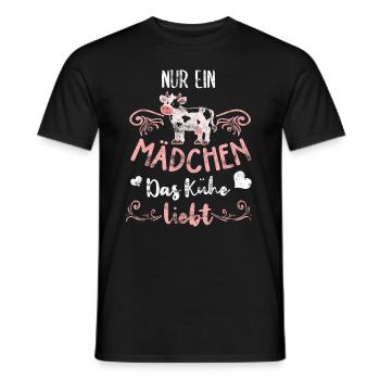 Süsse Kuh Nur ein Mädchen das Kühe liebt Bauer - Männer T-Shirt - Schwarz - Vorne - AI Model Male 178 light (178cm)