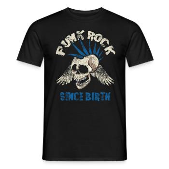 Punk music retro punk rock skull gift - Men's T-Shirt - black - Front - AI Model Male 178 light (178cm)