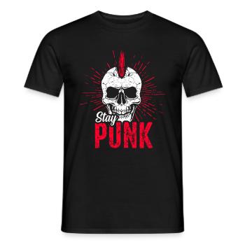 Punk rock music punk rocker punks punk gift - Men's T-Shirt - black - Front - AI Model Male 178 light (178cm)