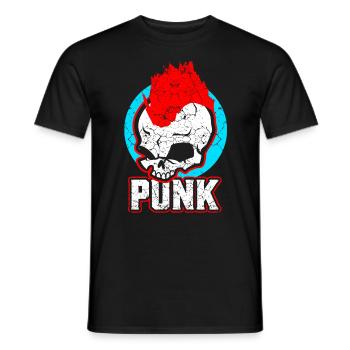 Punk rock music punk rocker punks punk gift - Men's T-Shirt - black - Front - AI Model Male 178 light (178cm)