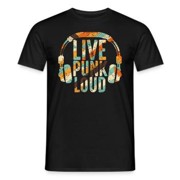 Punk rock punk punker music retro punks - Men's T-Shirt - black - Front - AI Model Male 178 light (178cm)