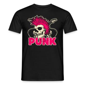 Punk rock punk punker music retro punks - Men's T-Shirt - black - Front - AI Model Male 178 light (178cm)