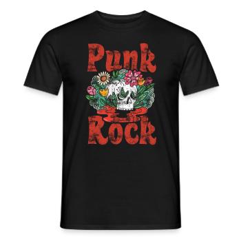 Punk skull punk rock punks punk rocker - Men's T-Shirt - black - Front - AI Model Male 178 light (178cm)